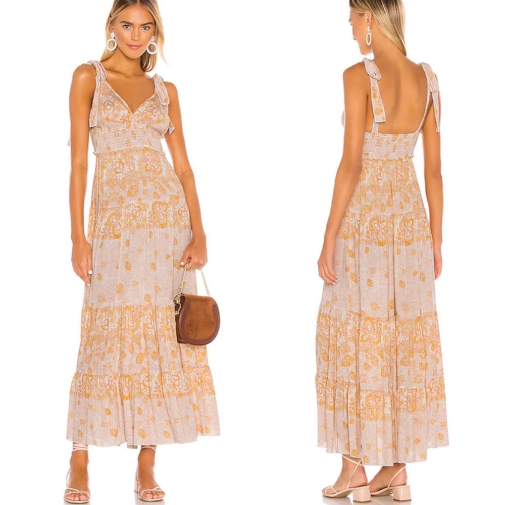 Free People Let's Smock About It Maxi Dress Pink